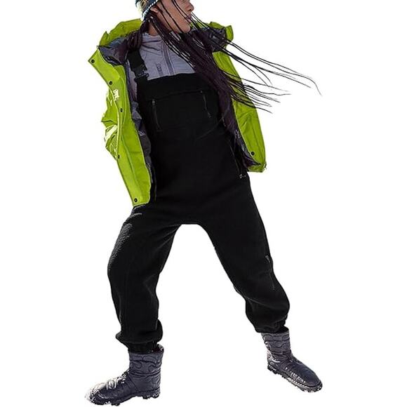 utcoco Womens Fuzzy Fleece Overall Jumpsuits Casual Loose - Picture 6 of 6